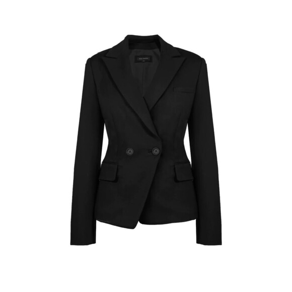 Pink Tartan Jackets & Blazers - Pink Tartan Women's Ponte Double Breasted Blazer in Black Size 8 $799